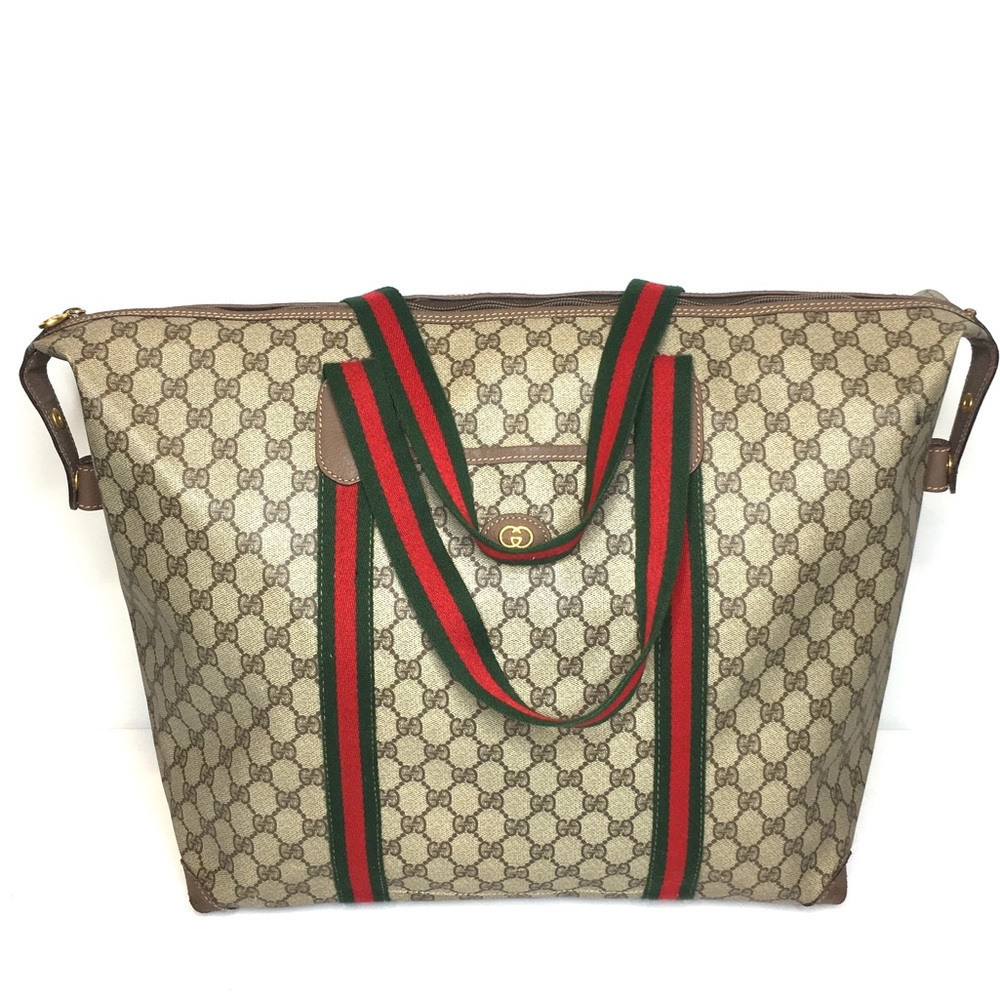 Authentic Gucci XL tote, travel bag brown monogram coated canvas